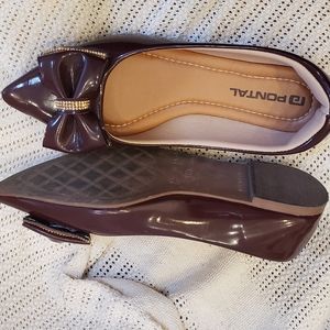 Pontal maroon ballet flats